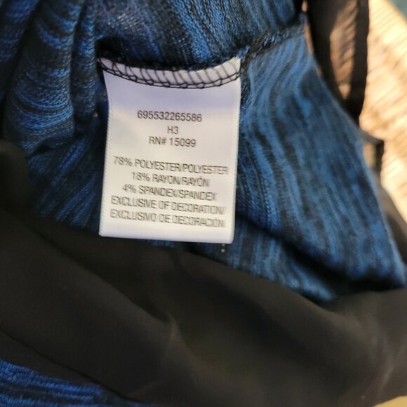 Bongo Womens Top 1X Plus Blue Heather with Necklace Chiffon Hem Knit BLU163E - Picture 9 of 9